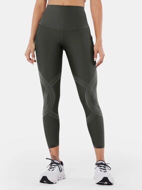 Fanka Body Sculpt Leggings, 7/8 length, 2 side pockets, gray, 2X